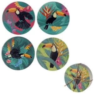 Tropical Toucan Design Set of 4 Novelty Coasters