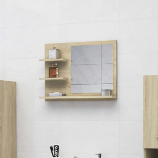 VIDAXL Bathroom Mirror Sonoma Oak 60x10.5x45cm Engineered Wood Vidaxl 8720286221945