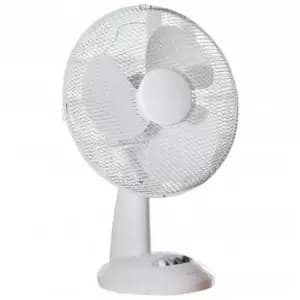 Daewoo COL1567GE 12" Oscillating Table Fan in White 3 Speeds