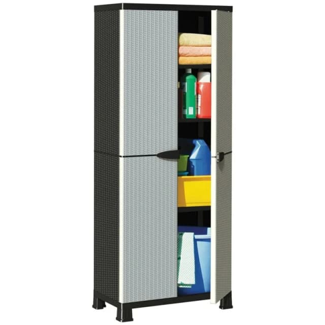 VIDAXL Plastic Cabinet 68x39x171.5cm Rattan Design Vidaxl 8720286662281