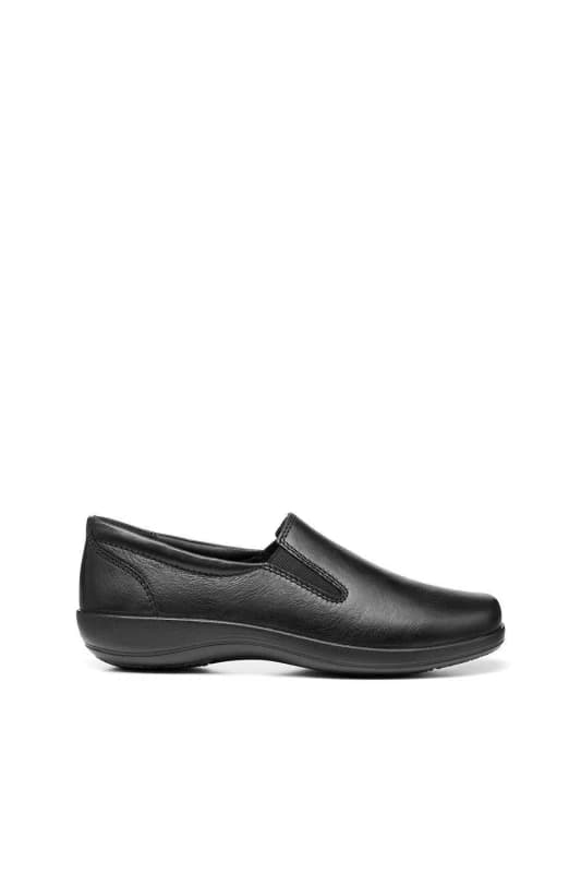 Hotter Womens Wide Fit 'Glove II' Slip On Shoes in Black Size: 9 Black Female 9