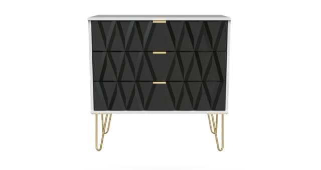 Ready Assembled 2 U Dallas 3 Drawer Chest (Ready Assembled) in Black Unisex