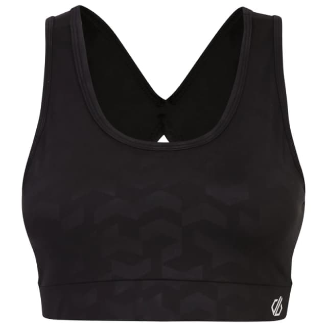 Dare 2B Womens Swift Activewear Sports Bra M - UK Size 12-14 Black Chevron Print DWU385-C84-M
