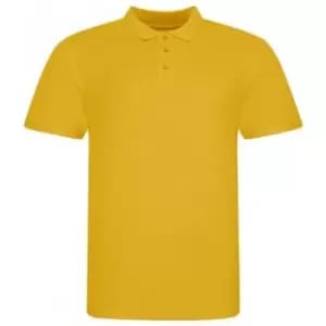 Awdis Mens Piqu Cotton Short-Sleeved Polo Shirt (3XL) (Mustard Yellow)