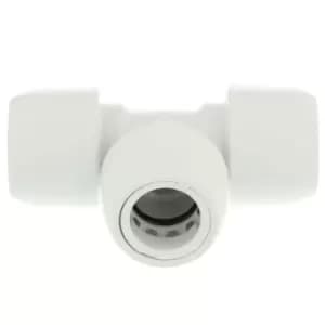 Wavin Hep2O Equal Tee White 22mm Push-Fit Hd10/22W