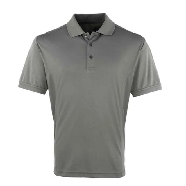 Premier Premier Men Coolchecker Pique Polo Shirt in Dark Grey Size: Small Dark Grey S Male 5063527056177
