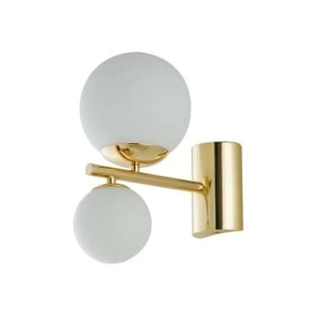 Fan Europe Lighting - Fan Europe Hera - Twin Globe Wall Lamp, Gold, Opal, G9