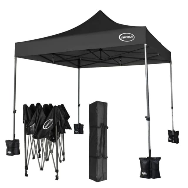 MCC DIRECT Mcc Direct - maximus heavy duty pop up gazebo 3mx3m commercial market stall & 4 weight bags ns Black GZ3004