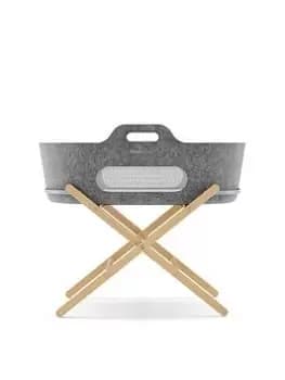 Snuz SnuzBaskit Moses Basket & Natural Stand Set - Dark Grey