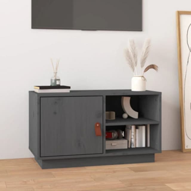 vidaXL TV Cabinet Grey 70x34x40cm Solid Wood Pine, Grey 818237