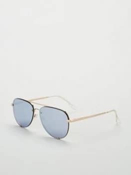 QUAY AUSTRALIA Quay High Key Rimless Pilot Sunglasses, Gold, Women