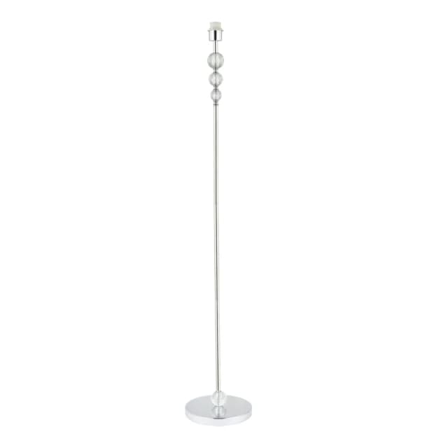 Happy Homewares Modern Designer Chrome Floor Lamp Base with Clear Crystal Glass Faceted Spheres in Silver Silver Unisex
