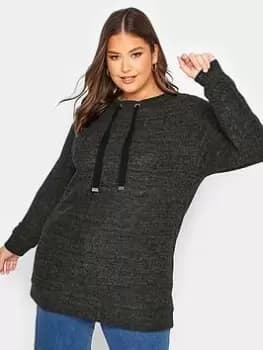 Yours Soft Touch High Neck Jumper - Grey, Size 16, Women