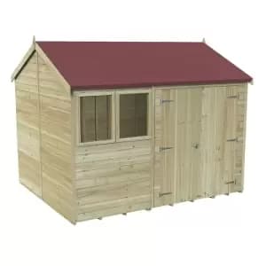 10' x 8' Forest Premium Tongue & Groove Pressure Treated Double Door Reverse Apex Shed (3.06m x 2.52m)