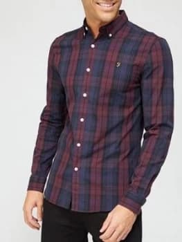 Farah Brewer Tartan Long Sleeve Shirt - Red