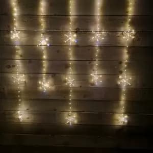 390 LED 1.2m x 1.3m Twinkling Snowflake LED Curtain Christmas Lights Decoration in Warm White