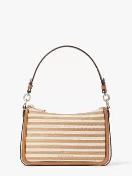 Kate Spade Hudson Striped Medium Convertible Crossbody, Cream, One Size