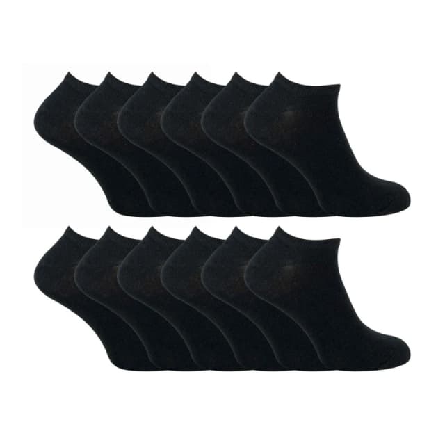 Sock Snob Sock Snob Men Cotton Low Cut Trainer Socks in Black Size: 4-5 Black 4-5 Male 5060910924297