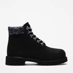 Timberland Premium 6" Boot For Youth In Black/white Black Kids, Size 13