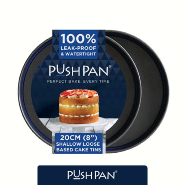 Wham Pushpan Set Of 2 X 8" Shallow Cake Tins Grey/pewter
