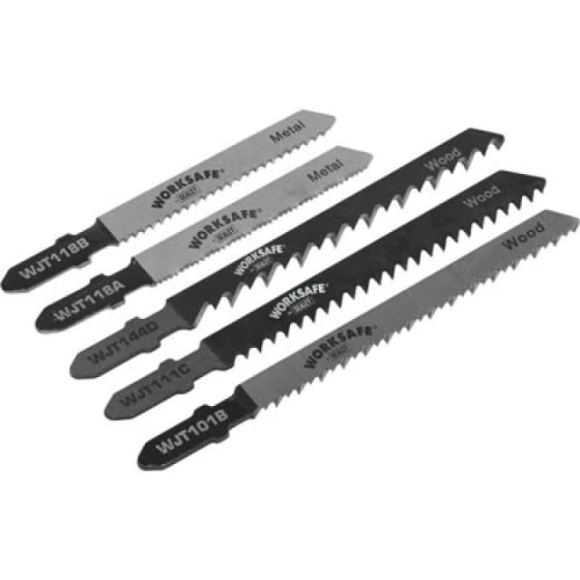 Loops 5 PACK - Assorted Jigsaw Blades - 75mm wood & Plastic - 55mm Steel & Sheet Metal Metallics