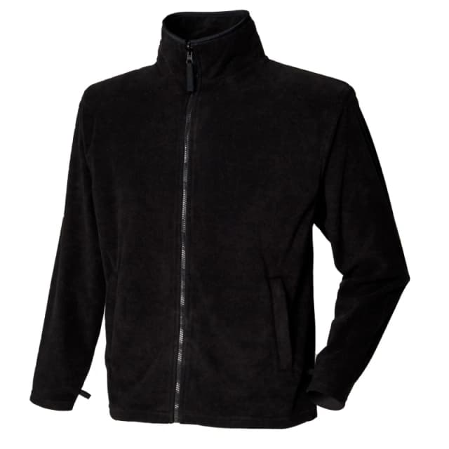 Henbury Mens Microfleece Anti-Pill Jacket in Black Size: Small Black Male S
