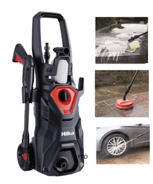 Hilka 1600W Pressure Washer With Patio Cleaner, Multi 91051600