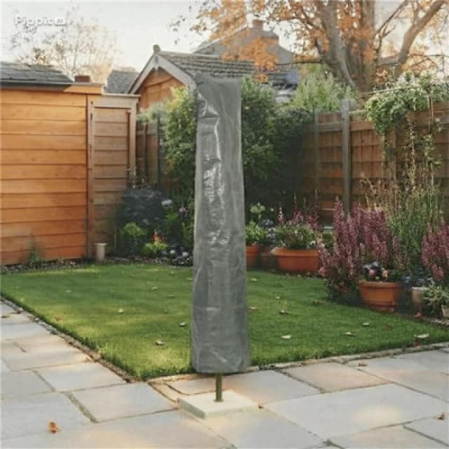 Home Source Duracover Grey 160Cm Heavy Duty Waterproof Parasol Jumbo Protective Cover