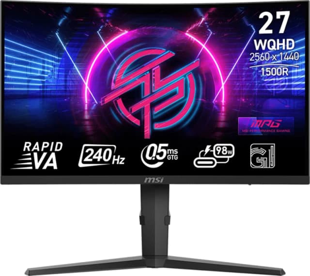 MSI 27" MPG 275CQRXF 2560x1440 Rapid VA 240Hz 0.5ms FreeSync Curved Gaming Monitor