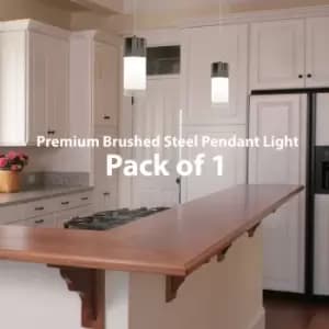 Hanging Ceiling Pendant Light 240V Modern Glass & Chrome LED Kitchen Lamp Bulb