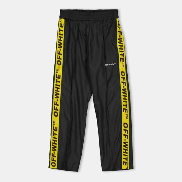 Off White Kids Open Hem Woven Tracksuit Bottoms Black male 8Y