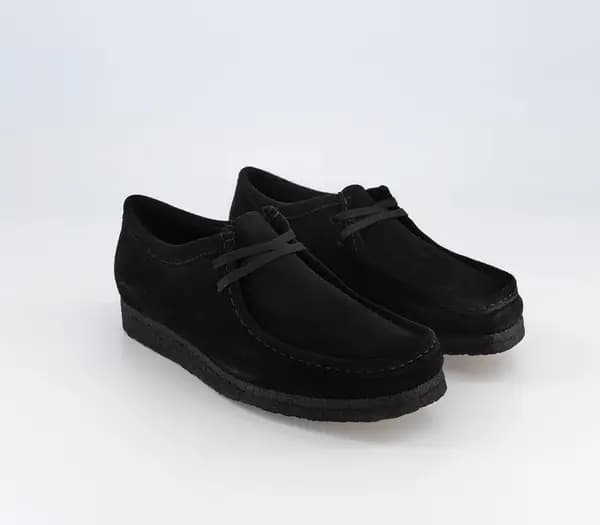 Clarks Originals Mens Wallabee Black Suede, 9