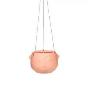 Face Hanging Planter Matt Pink