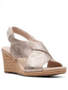 Clarks Lafley Alaine Wedge Sandal - Pewter