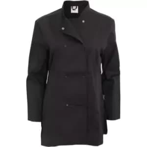 Dennys Womens/Ladies Long Sleeve Fitted Chef Jacket (M) (Black) - Black
