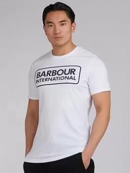 Barbour International Essential Large Logo T-Shirt - White, Size 2XL, Men