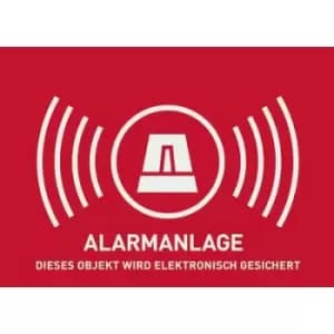 ABUS AU1322 Warning label Alarm secured Languages German (W x H) 148mm x 105 mm