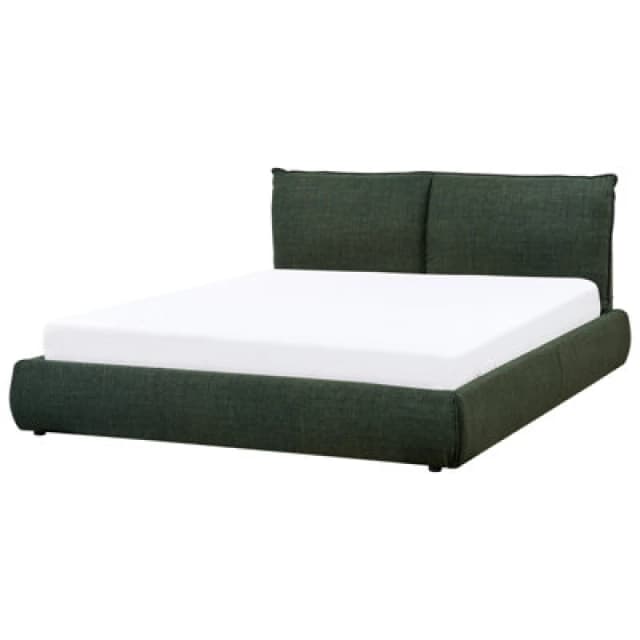 Beliani Bed Fabric Vinay 160 X 200 Cm (Eu King Size) Dark Green