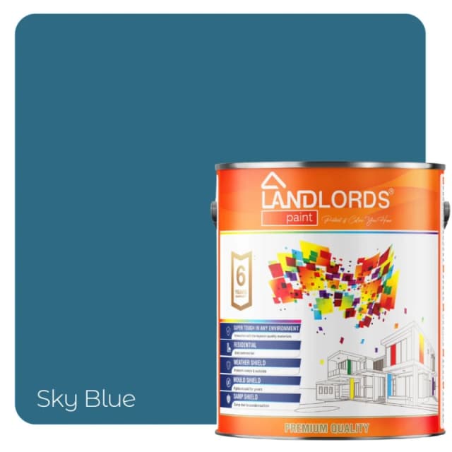 Landlords Paint - Kitchen & Bathroom Paint - Mould Resistant, Washable & Durable - Sky Blue - 5L
