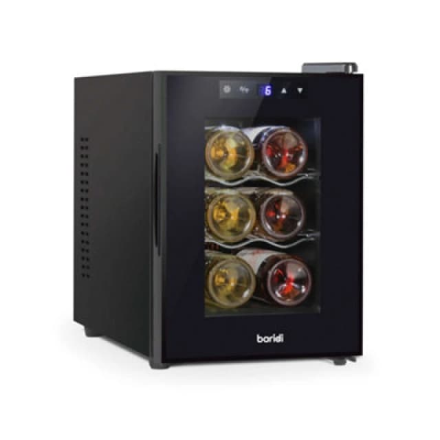 Baridi 6 Bottle Wine Cooler, Thermoelectric, 5-18°c, Touch Control - DH217, Black DH217