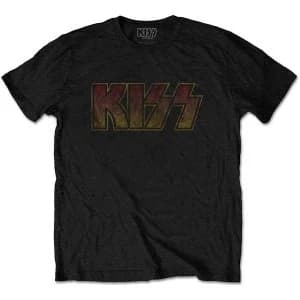 KISS - Vintage Classic Logo Unisex Large T-Shirt - Black