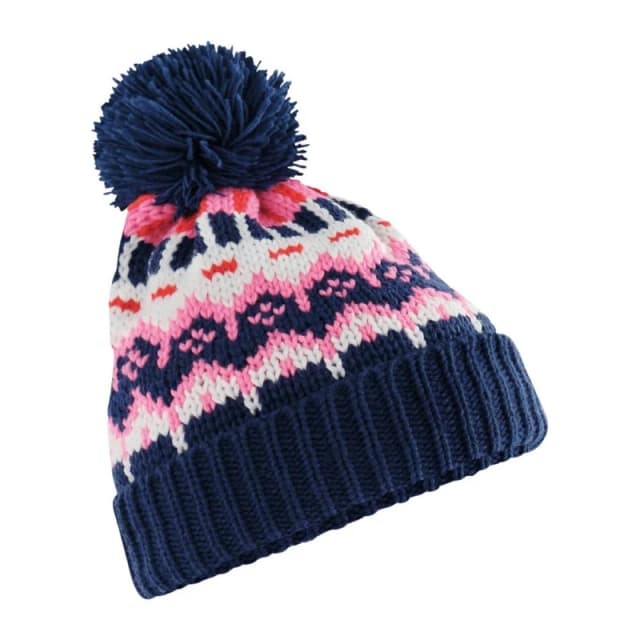 Beechfield Mens Retro Skiing Beanie in Navy Navy Male One Size