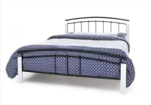 Serene Tetras 4ft Small Double White And Black Metal Bed Frame