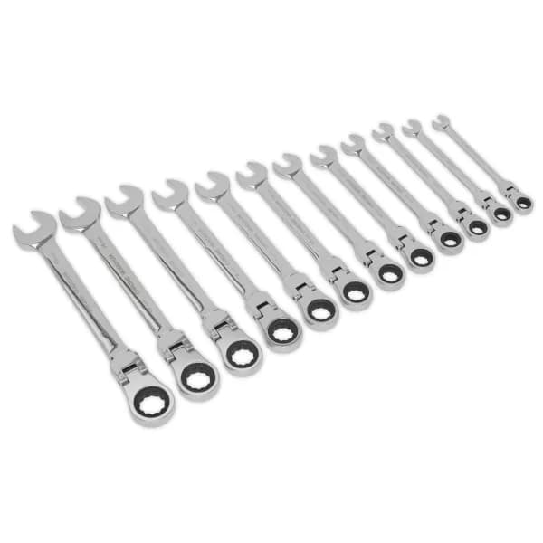 Genuine SEALEY S0635 Flexible Head Ratchet Combination Spanner Set 12pc Metric