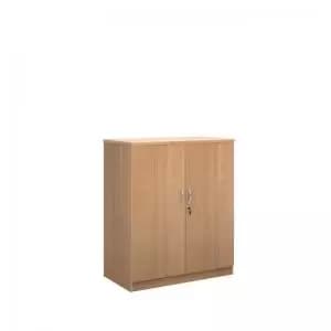 Deluxe double door cupboard 1200mm high with 2 shelves - beech