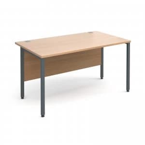 Maestro 25 GL Straight Desk 1400mm x 800mm - Graphite H Frame Beech t