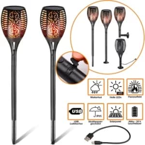 Beautiful Garden Solar Torch Light 2 pcs Set with US