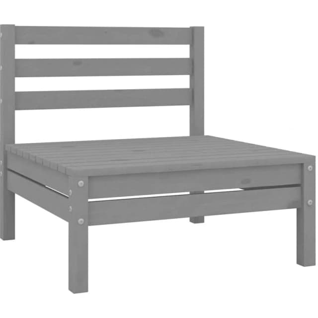 VIDAXL Garden Middle Sofa Grey Solid Wood Pine Vidaxl 8720286658888
