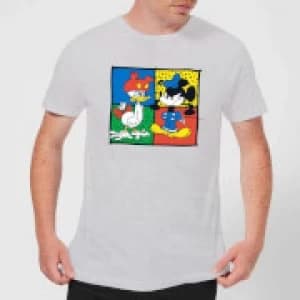 Disney Mickey And Donald Clothes Swap Mens T-Shirt - Grey - 3XL