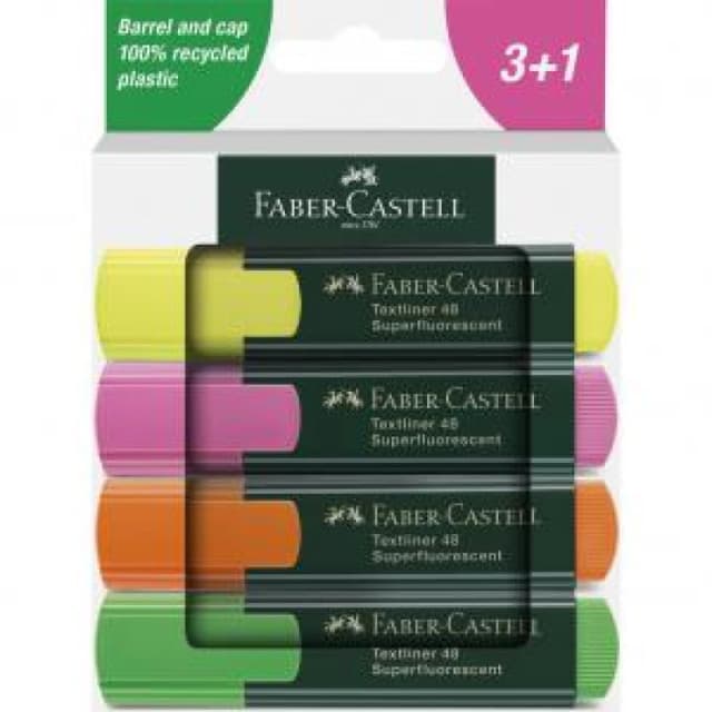 Faber-Castell Highlighter Textliner 48 - Assorted Colours Pack 4 - EXR49223SQ